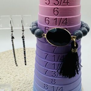 Blue Bracelet And Dangle Earrings Set